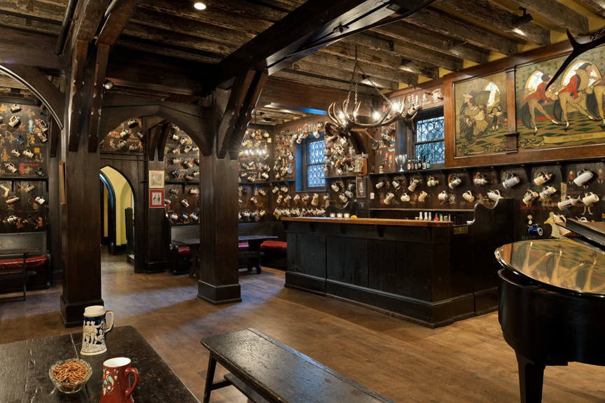 a room with a bar and a bar counter