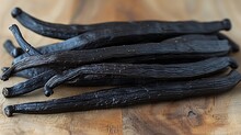 a close up of a bunch of vanilla beans