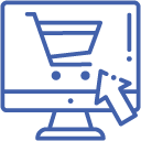 a computer screen with a shopping cart and mouse pointer