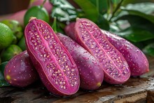 a group of purple vegetables