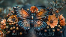 a butterfly on a head piece