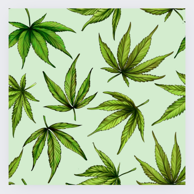 a pattern of green leaves