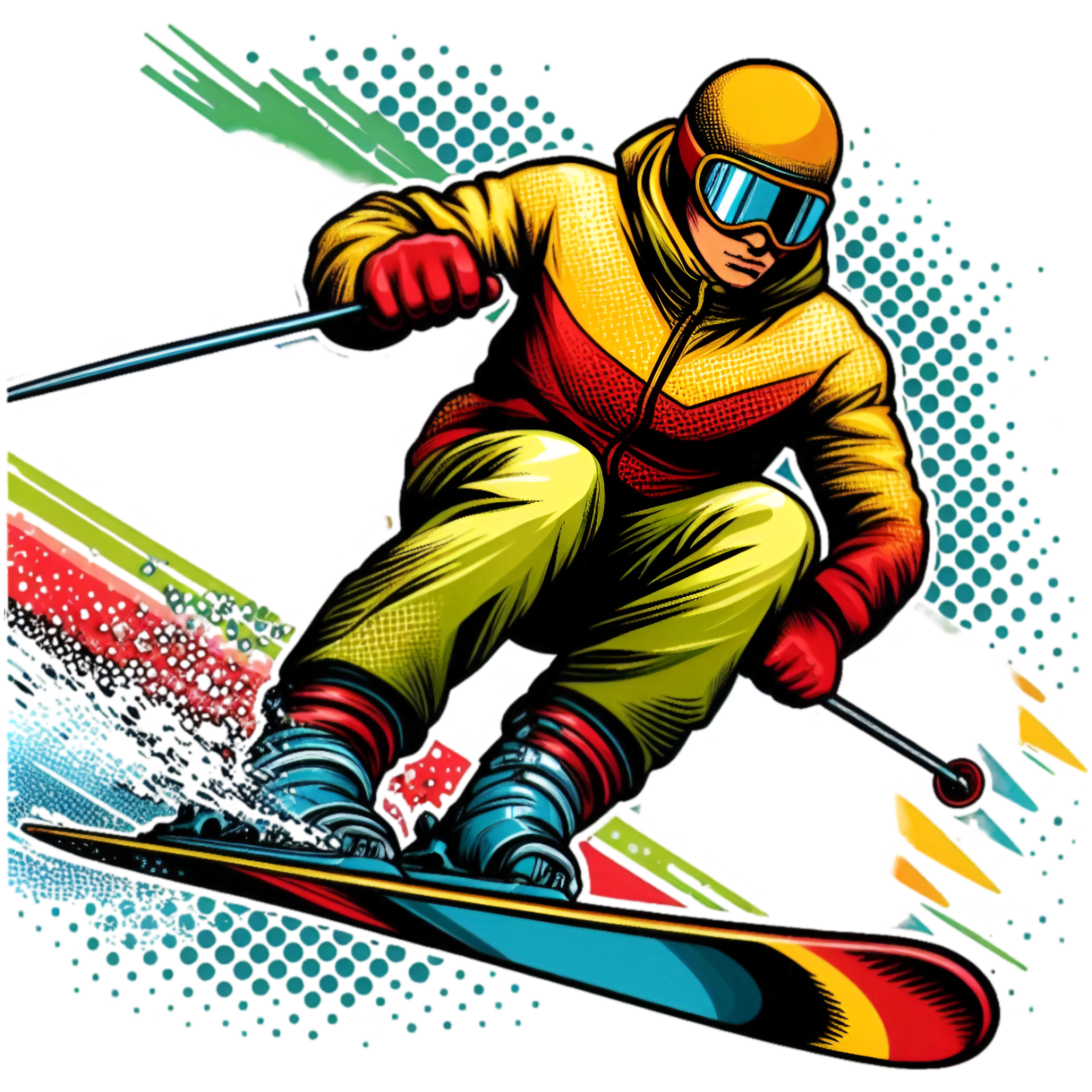 a man skiing on a black background