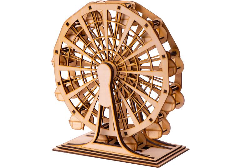 a wooden ferris wheel