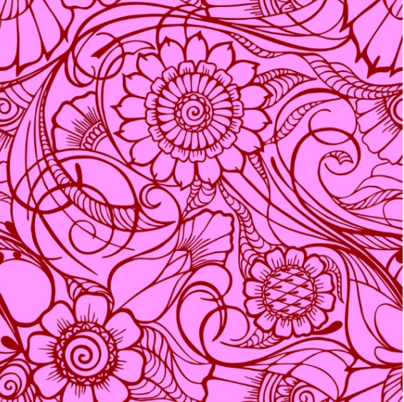 a pink floral pattern on a pink background