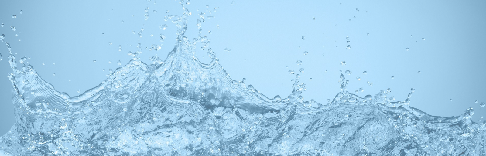 water splashing water with blue background