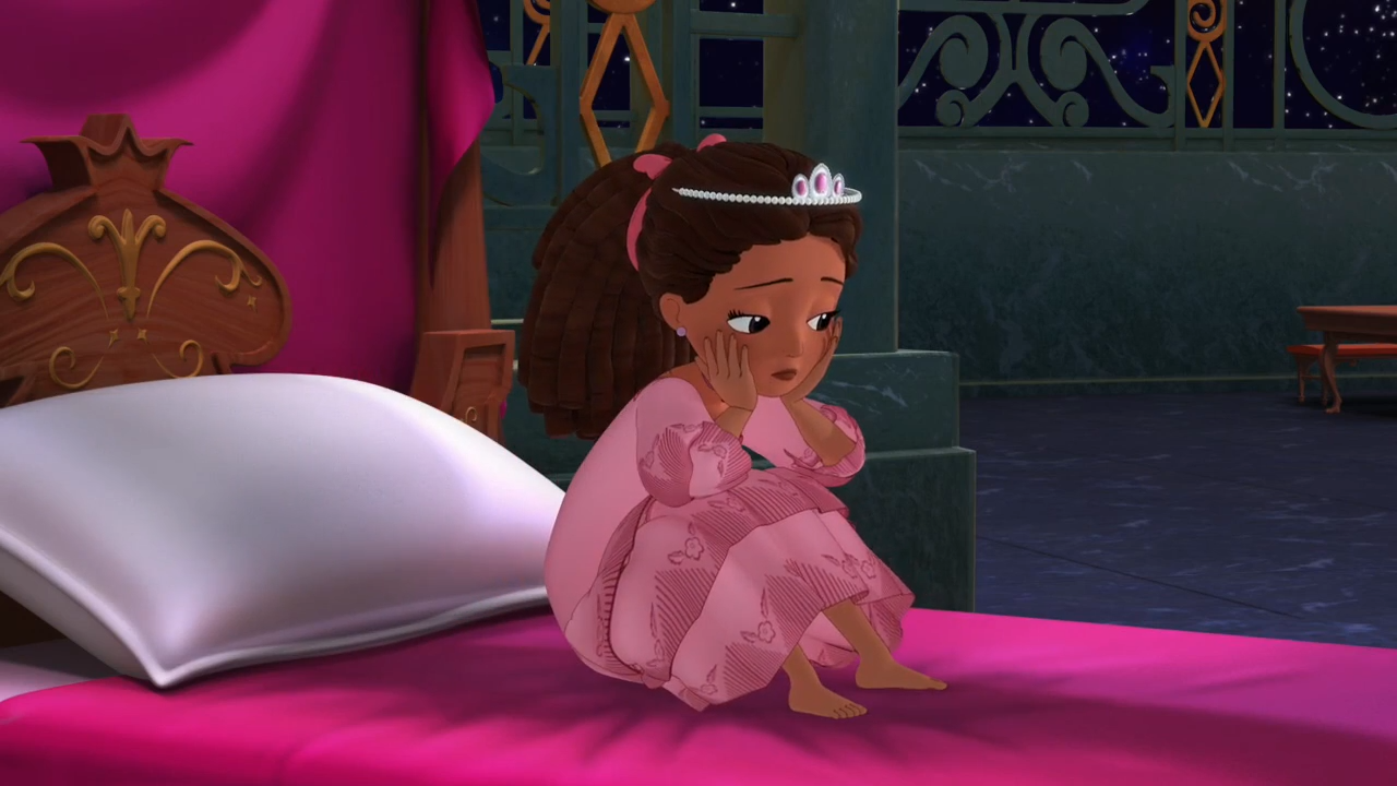 a cartoon of a girl sitting on a bed