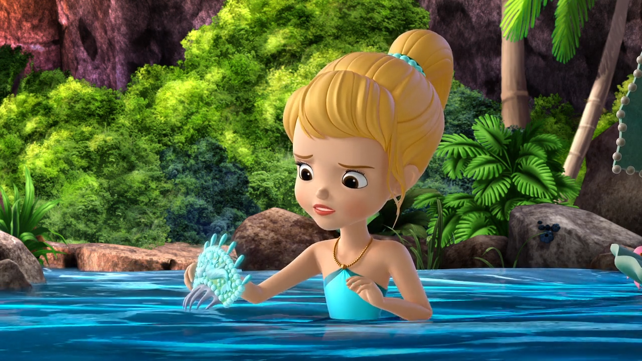 cartoon of a girl in water
