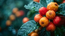 a close up of fruit on a plant