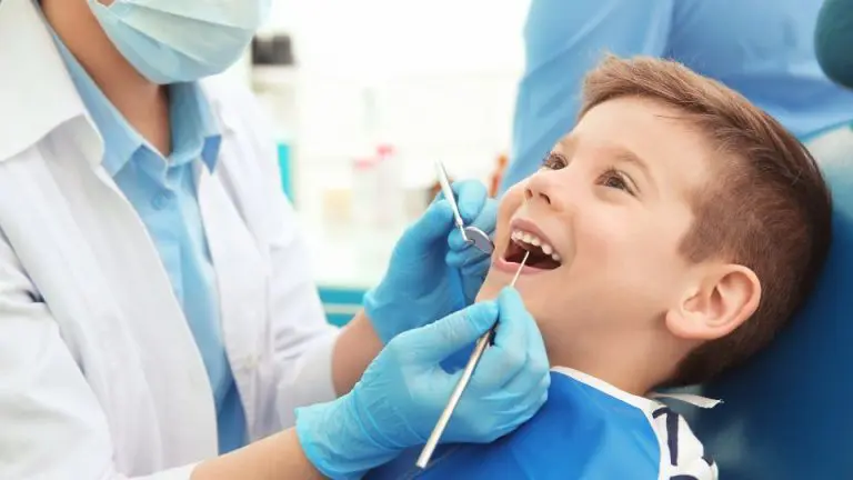 a child getting dental check up