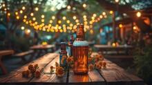 a bottle of beer on a table