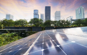 a solar panel on a roof