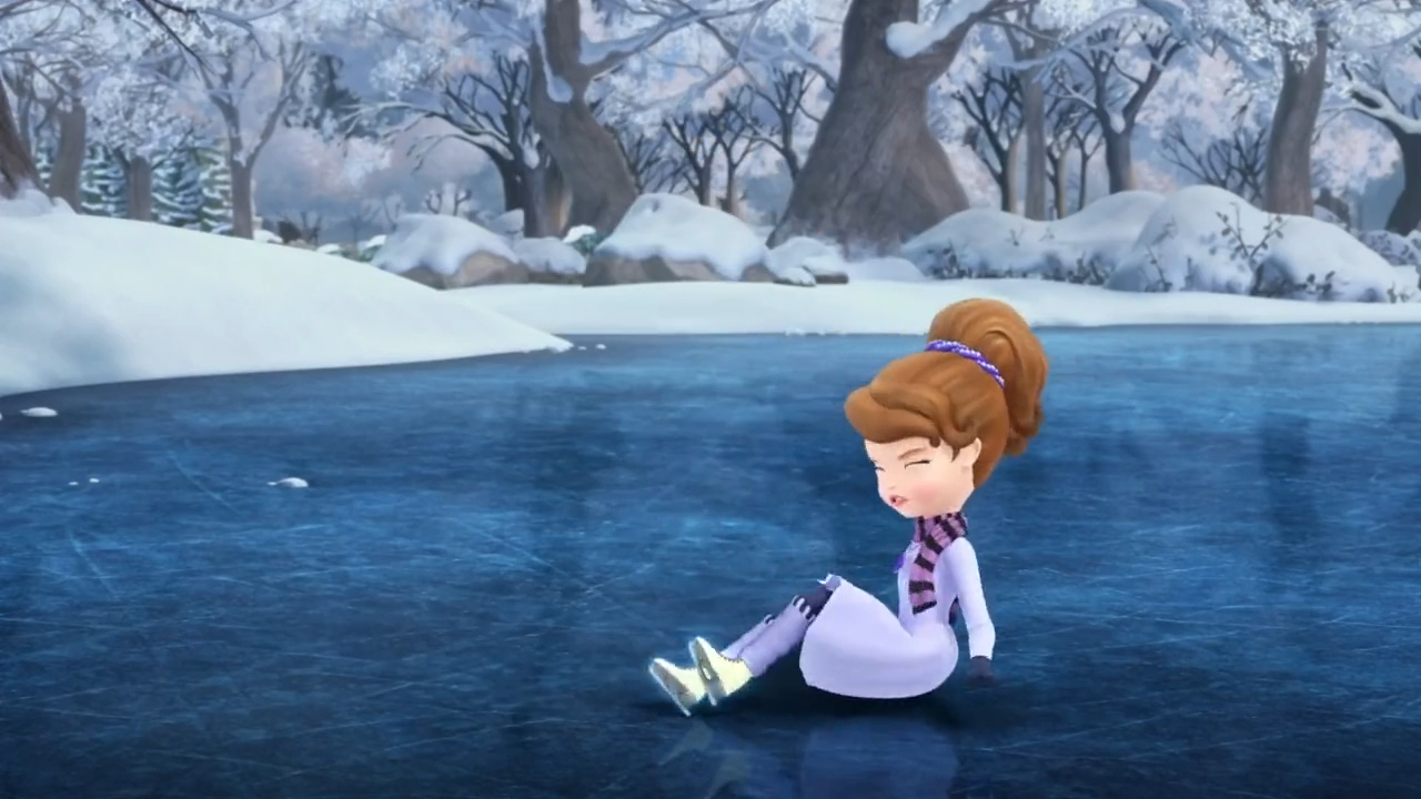 cartoon character sitting on ice