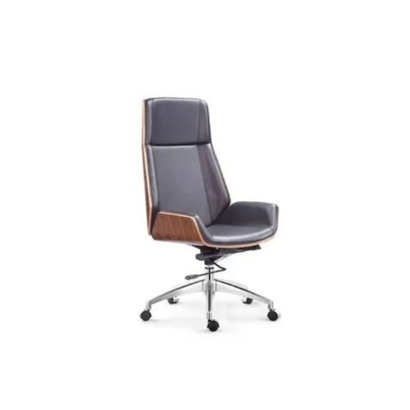a black and wood office chair