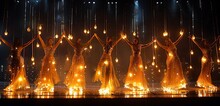 a group of women holding lights