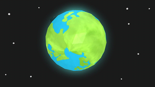 a green and blue planet