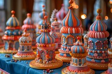 a group of colorful objects on a table