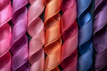 a group of colorful ribbons