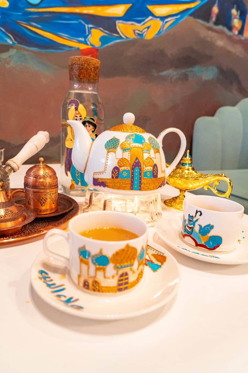 a tea set on a table