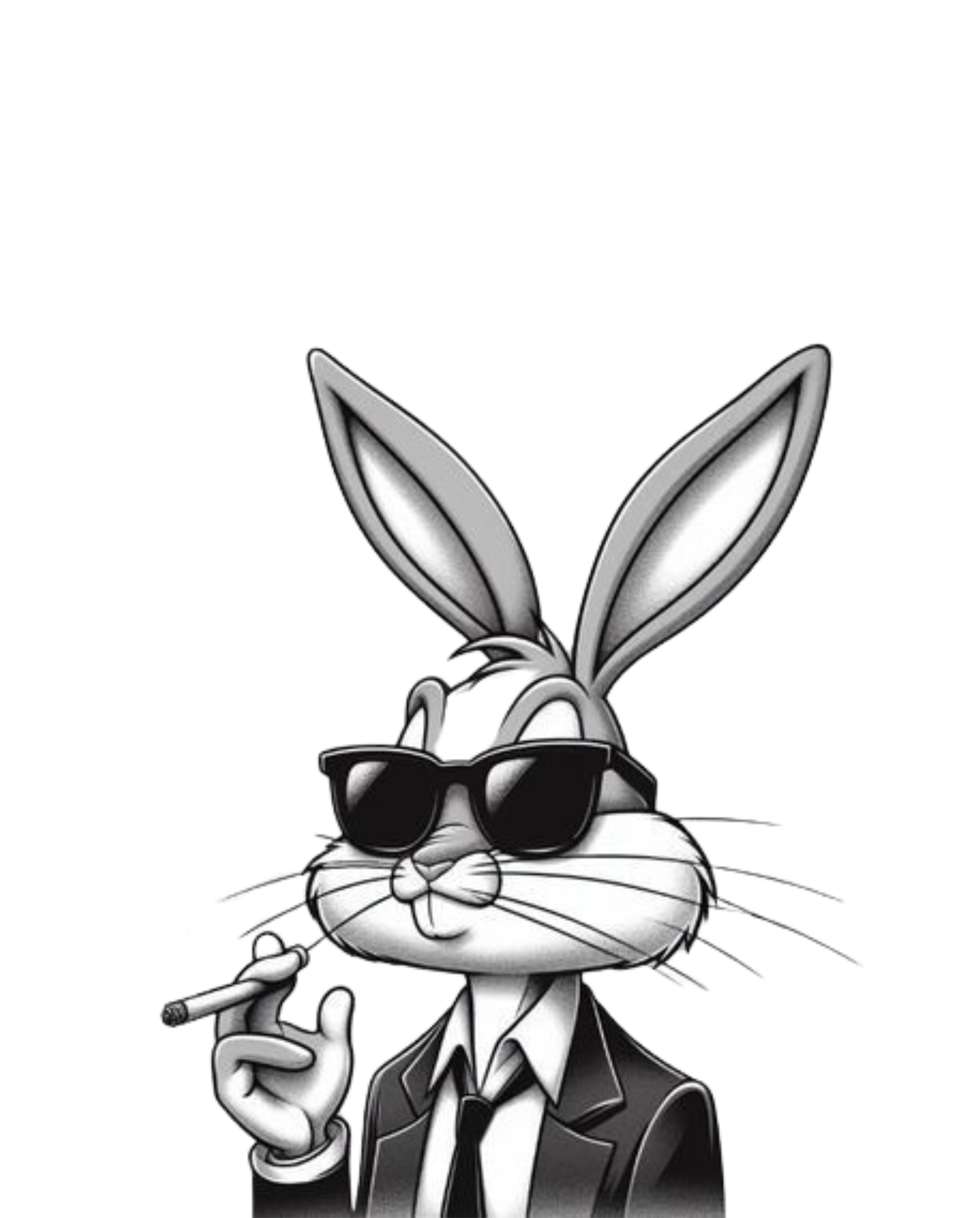 a cartoon of a rabbit wearing sunglasses and smoking a cigarette