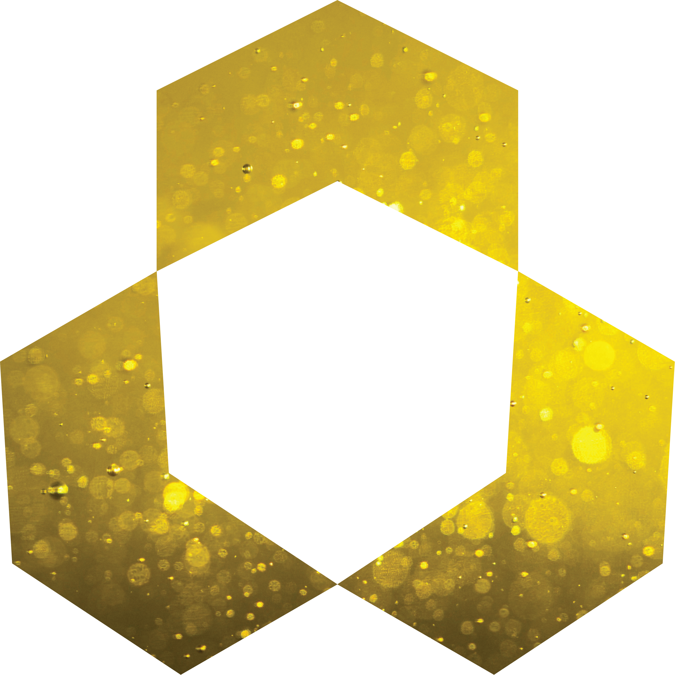 a yellow hexagon with black background