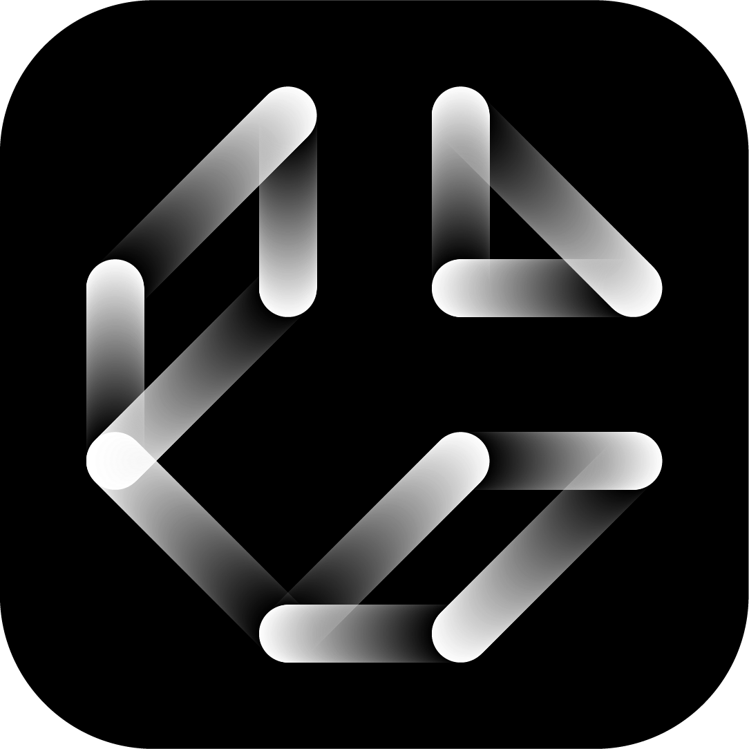 a white and black logo