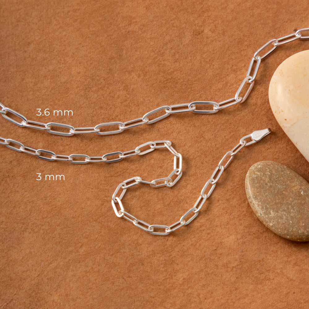 a chain and rocks on a surface