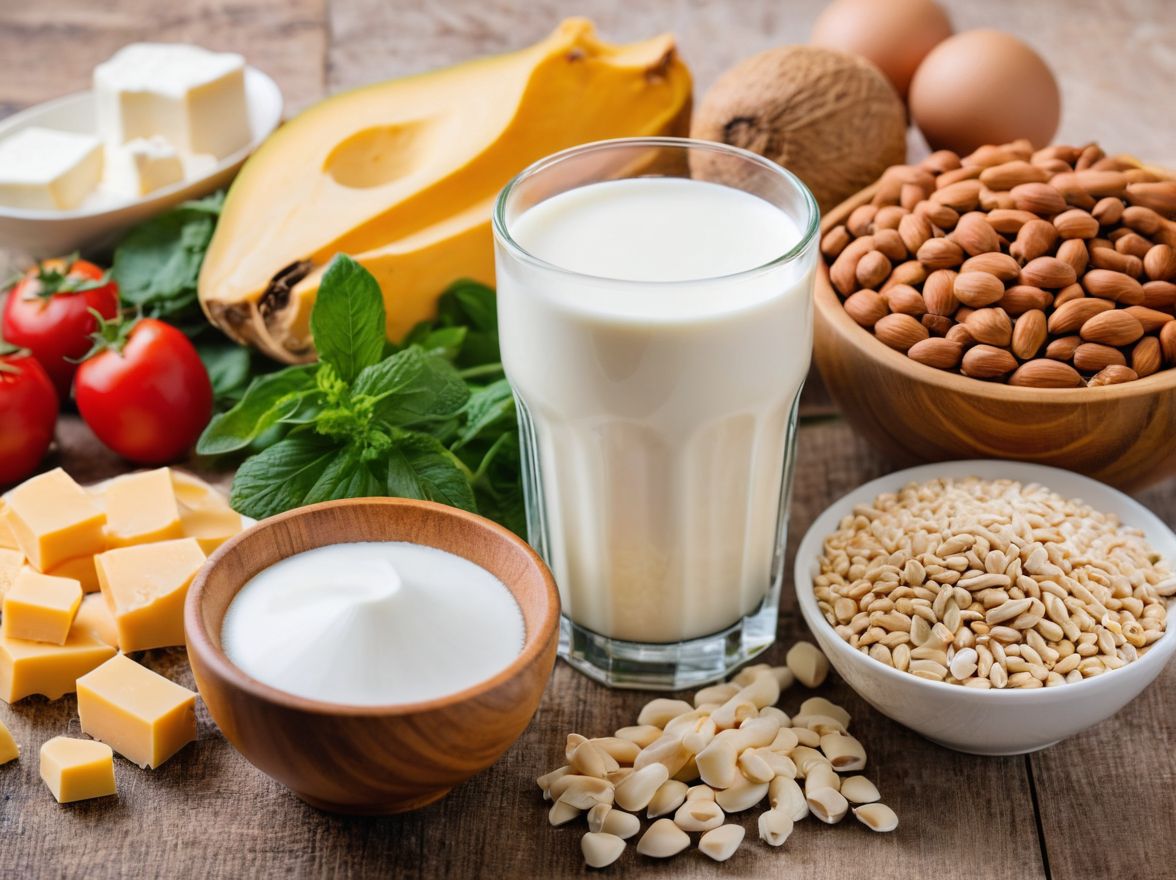 a group of food items on a table