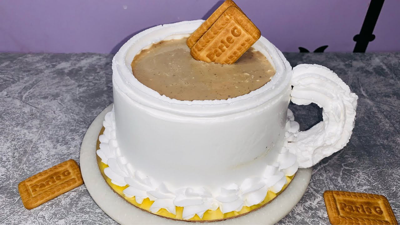 a cake with a cookie on top