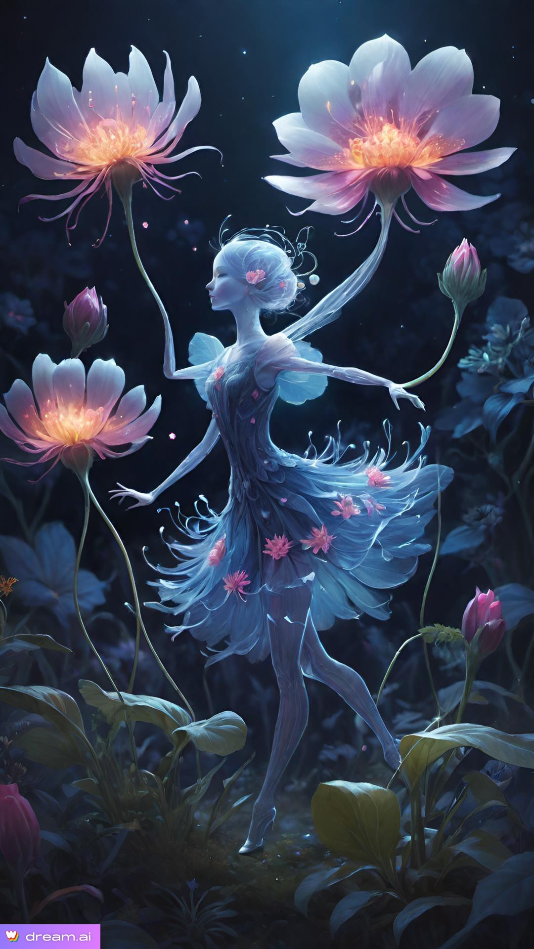 a fairy in a dress with flowers