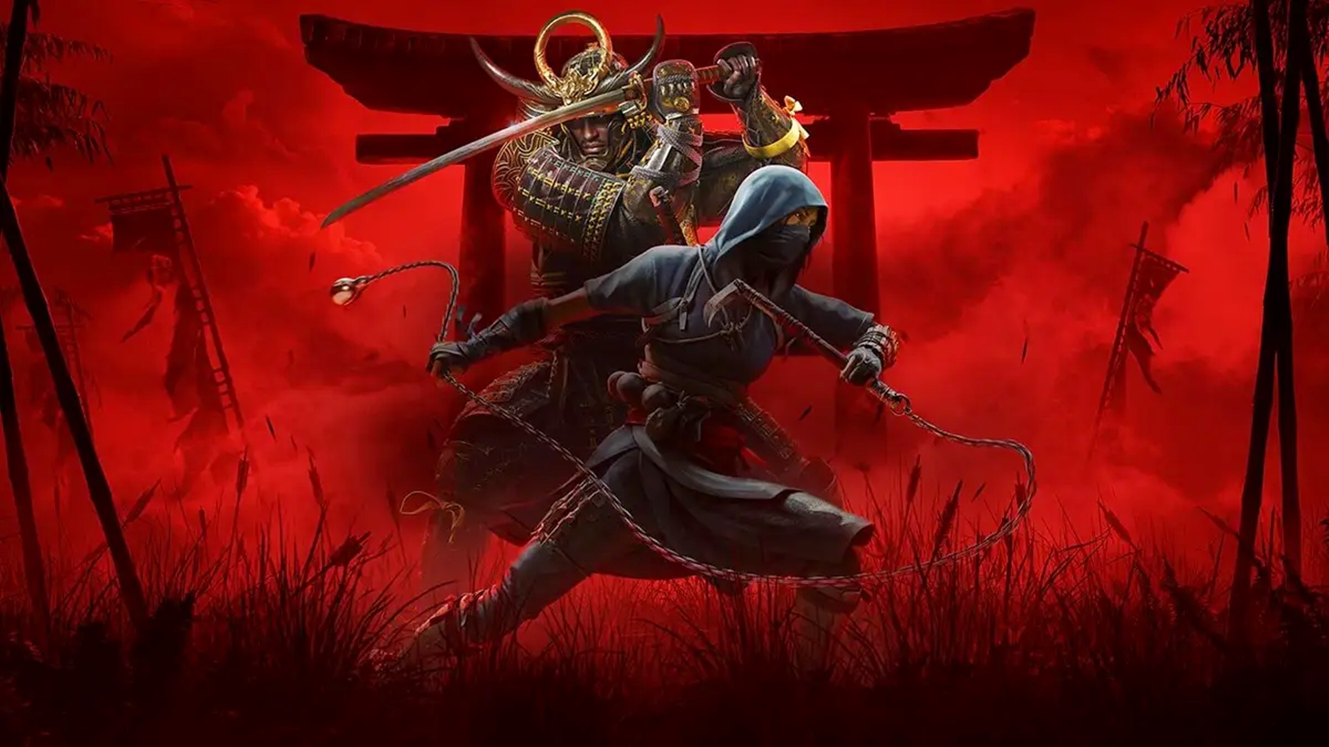 a video game graphics of two men fighting with swords