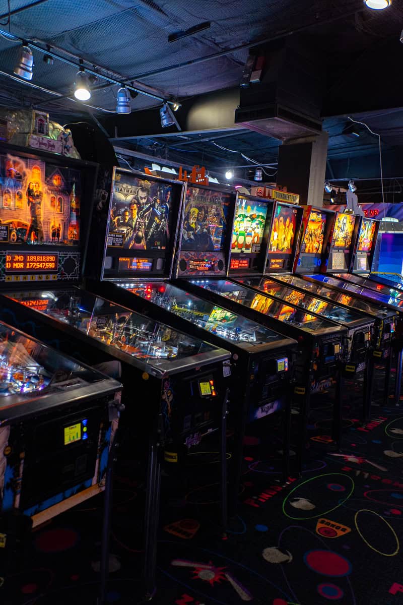 a row of arcade machines