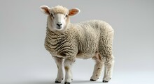 a sheep standing on a white background