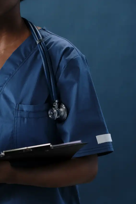 a close-up of a doctor's uniform