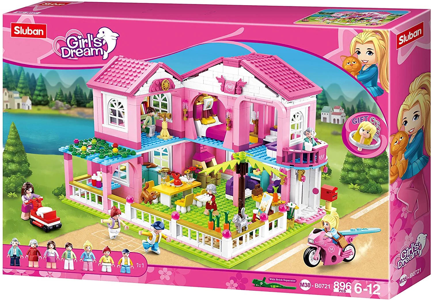 a pink and white building kit