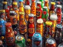 a group of bottles of beer