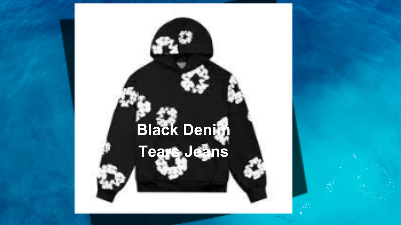 a black sweatshirt with white flowers on it
