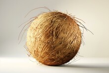 a coconut on a white surface