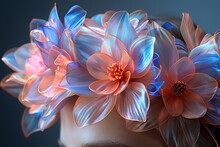 a person with flowers on their head