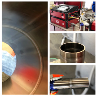 a collage of different parts of a metal pipe