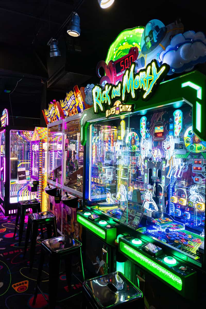 a arcade game with colorful lights