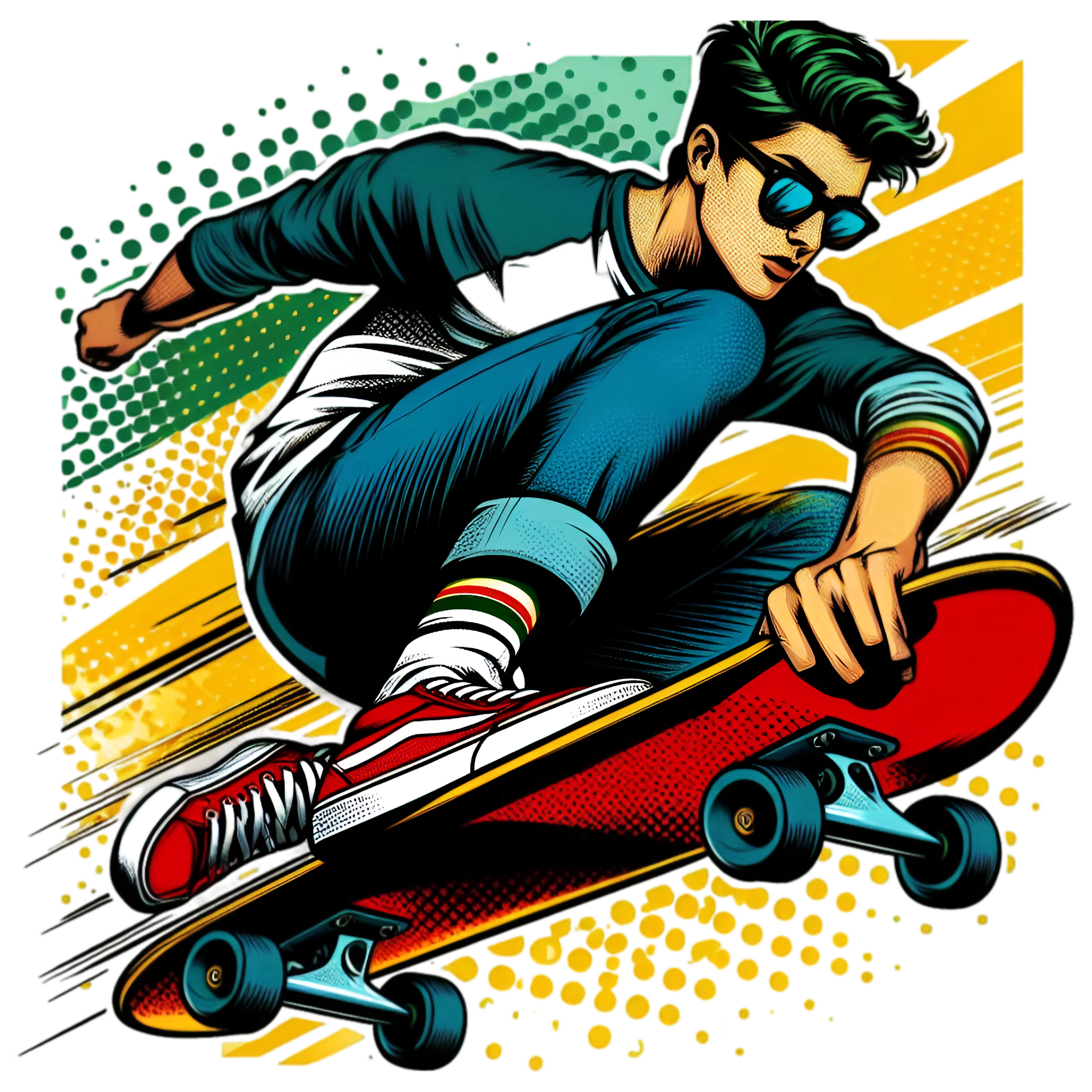 a man riding a skateboard