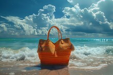 a bag on a beach