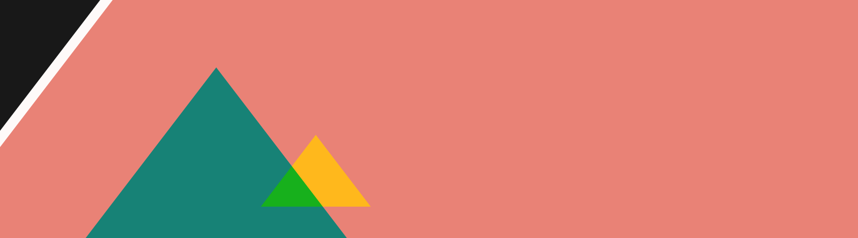 a colorful triangle on a pink background