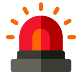 a red and grey light with orange rays
