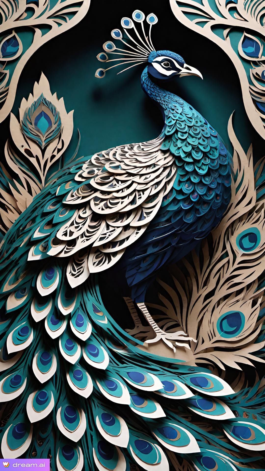 a peacock made out of paper