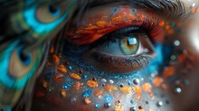 a close up of a woman's eye
