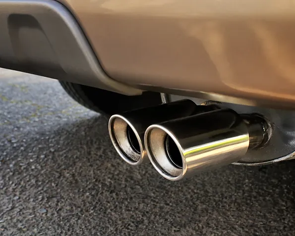 a close up of a car exhaust pipe