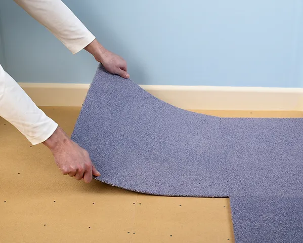 a person rolling a carpet