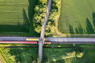 a train on a bridge